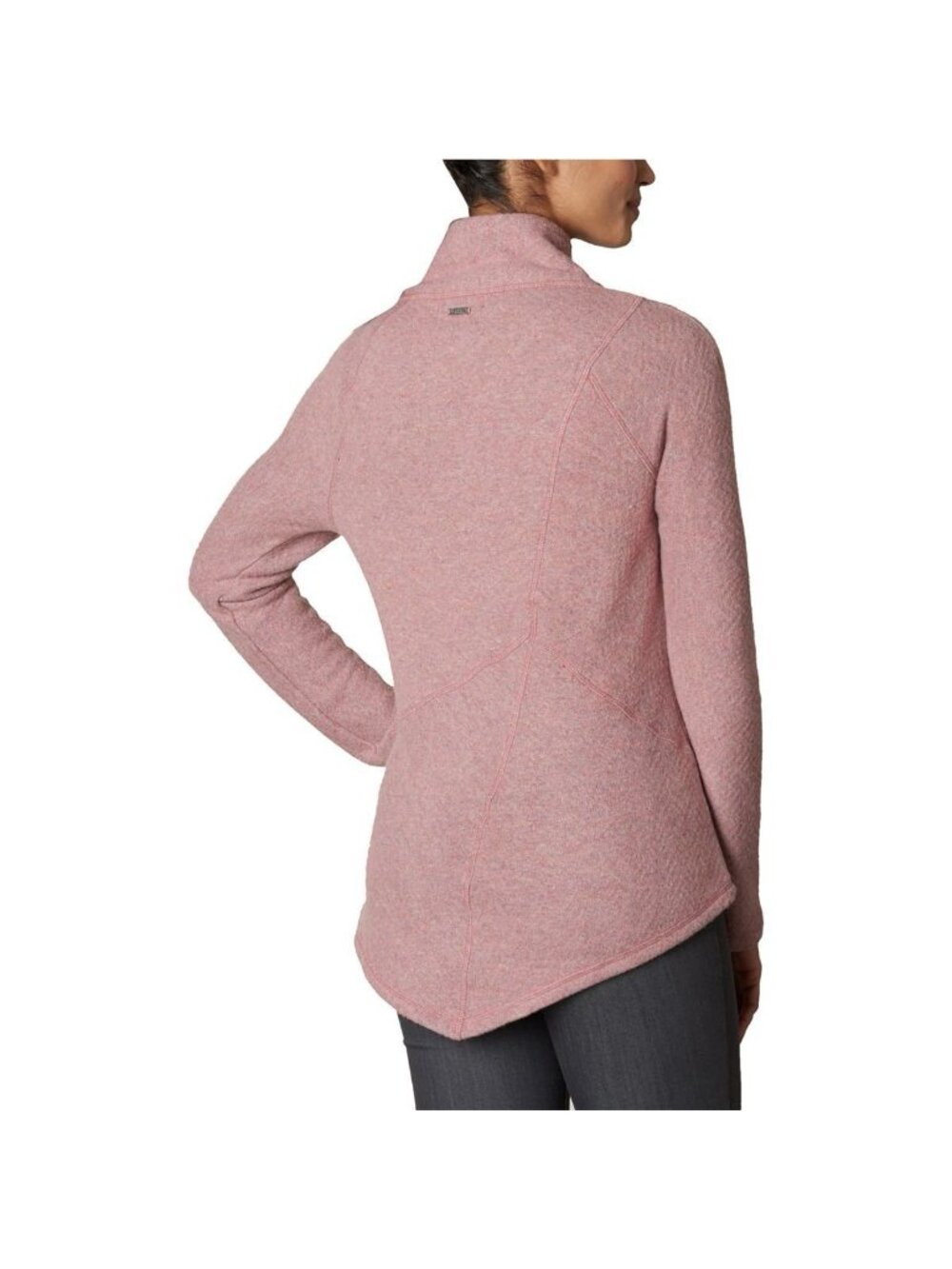 Prana Mattea Sweater Wool Blend Pink Cowl Neck Pullover Asymmetrical Size XL